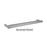 Bellino Solid Brass Single Or Double Towel Rail 600mm In Chrome, Matte Black, Black & Chrome, High Gloss Black, Brushed Gold, Brushed Nickel & Gunmetal Grey-Double brushed nickel